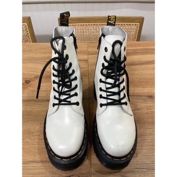 Dr. Martens Docs Jadon Platform Boots Smooth White Leather Size 6 Lightly Worn - Picture 5 of 13
